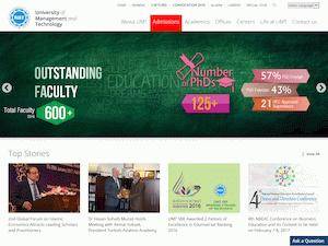 Merit-Based Scholarships at University of Management and Technology in Pakistan for Bachelor, Master, PhD, Grant