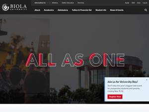 Freshman Academic international awards at Biola University, USA for Bachelor