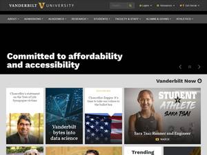 International awards at Vanderbilt University, USA for Bachelor